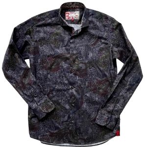 7 Downie St. Men's Large Color Contrast Premium Flip Cuff Button Down Shirt